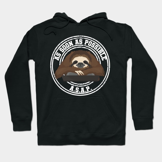 Humor Lazy worker Cute Funny Sloth Hoodie by ProLakeDesigns